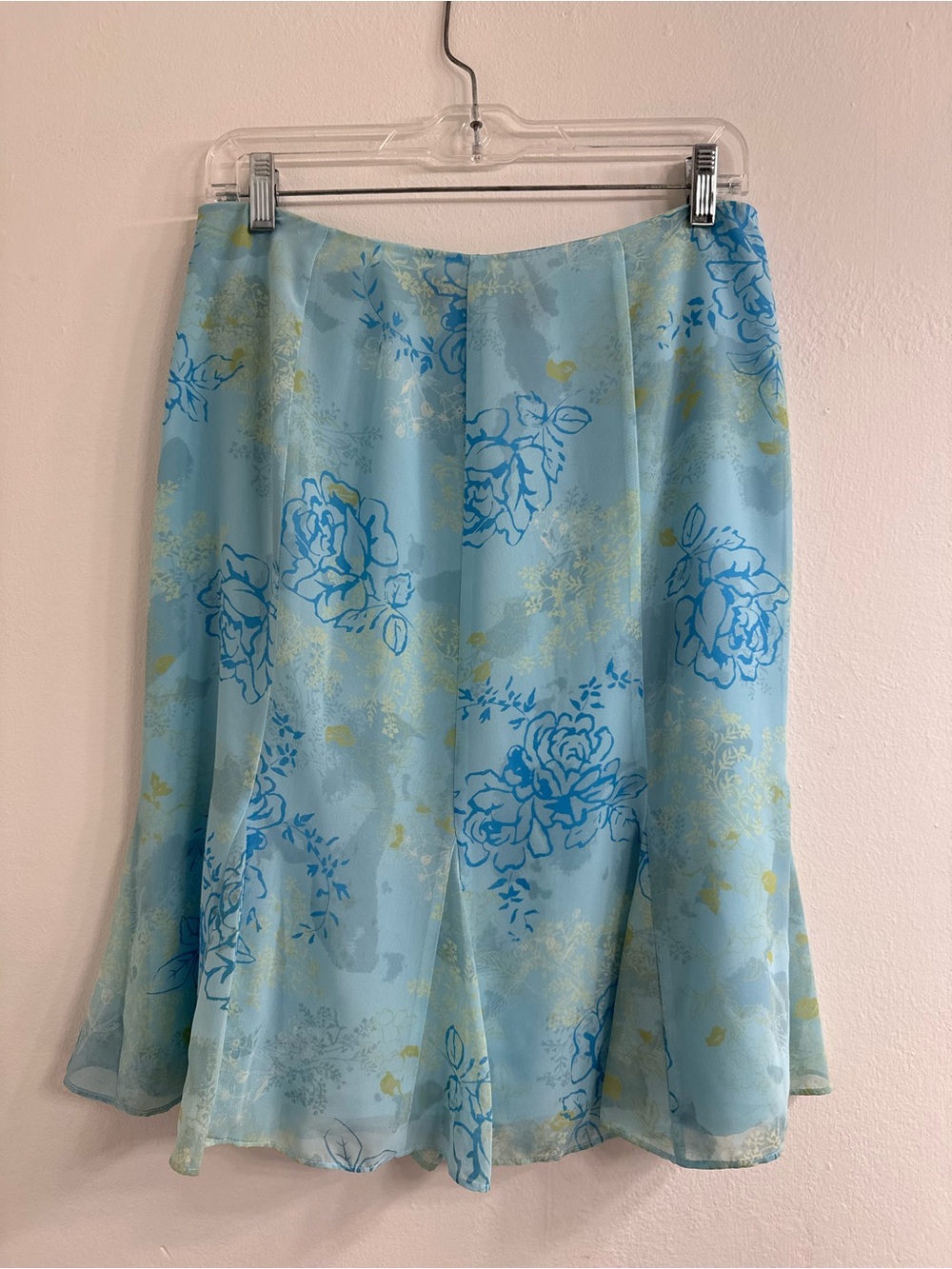 Apostrophe Light Blue Floral A-Line Skirt